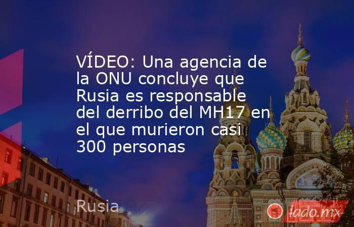 VÍDEO: Una agencia de la ONU concluye que Rusia es responsable del derribo del MH17 en el que murieron casi 300 personas. Noticias en tiempo real