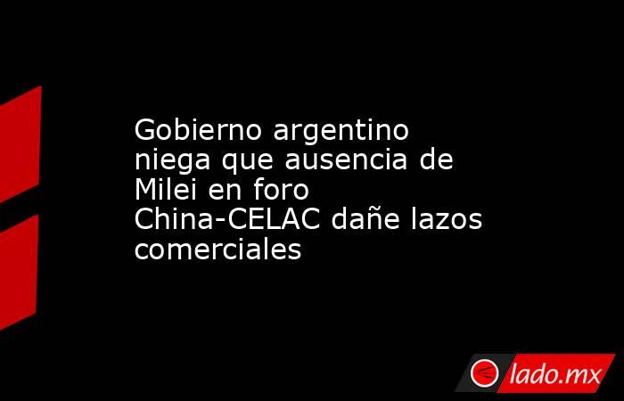 Gobierno argentino niega que ausencia de Milei en foro China-CELAC dañe lazos comerciales. Noticias en tiempo real
