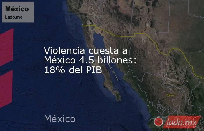 Violencia cuesta a México 4.5 billones:  18% del PIB. Noticias en tiempo real