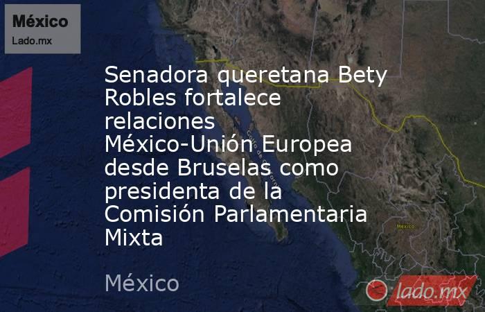Senadora queretana Bety Robles fortalece relaciones México-Unión Europea desde Bruselas como presidenta de la Comisión Parlamentaria Mixta. Noticias en tiempo real