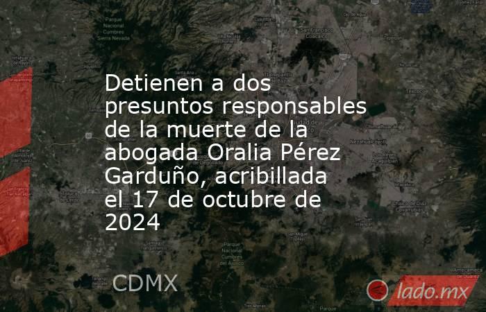 Detienen a dos presuntos responsables de la muerte de la abogada Oralia Pérez Garduño, acribillada el 17 de octubre de 2024. Noticias en tiempo real