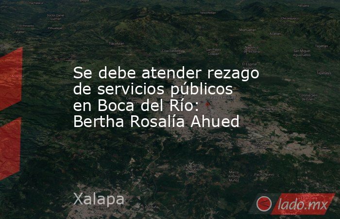 Se debe atender rezago de servicios públicos en Boca del Río: Bertha Rosalía Ahued. Noticias en tiempo real