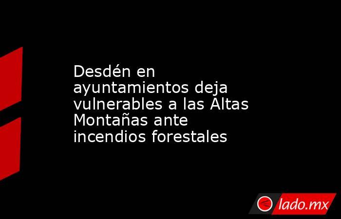 Desdén en ayuntamientos deja vulnerables a las Altas Montañas ante incendios forestales. Noticias en tiempo real