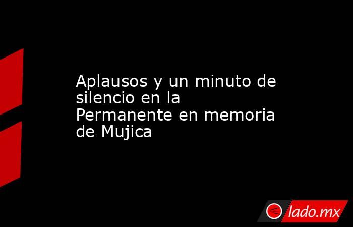 Aplausos y un minuto de silencio en la Permanente en memoria de Mujica. Noticias en tiempo real