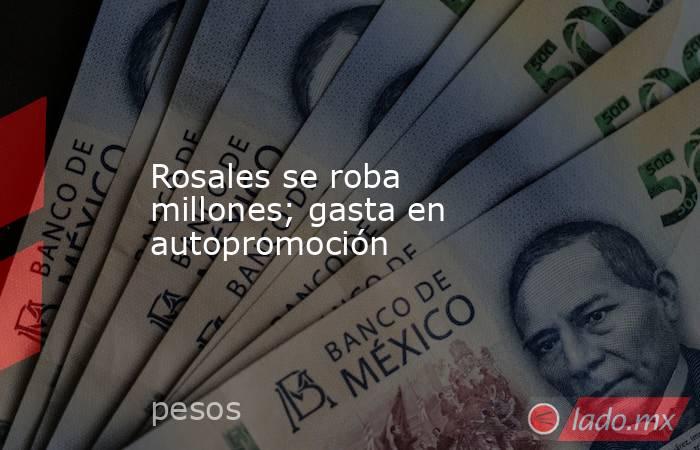 Rosales se roba millones; gasta en autopromoción. Noticias en tiempo real