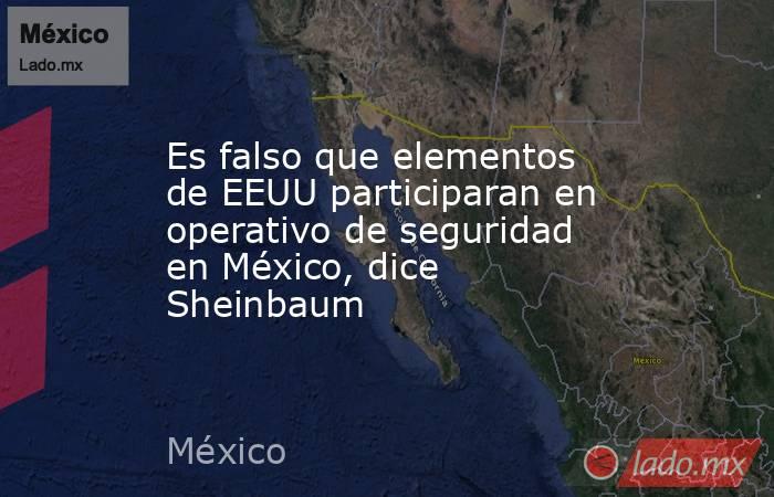 Es falso que elementos de EEUU participaran en operativo de seguridad en México, dice Sheinbaum. Noticias en tiempo real