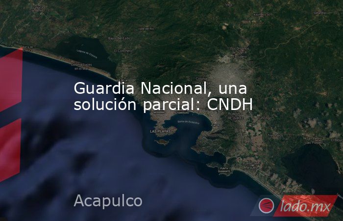 Guardia Nacional, una solución parcial: CNDH. Noticias en tiempo real