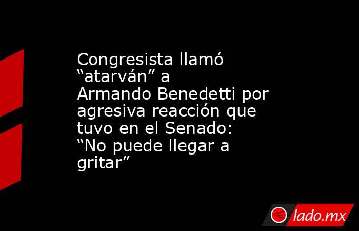 Congresista llamó “atarván” a Armando Benedetti por agresiva reacción que tuvo en el Senado: “No puede llegar a gritar”. Noticias en tiempo real