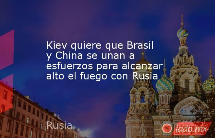 Kiev quiere que Brasil y China se unan a esfuerzos para alcanzar alto el fuego con Rusia. Noticias en tiempo real