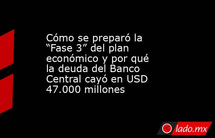 Cómo se preparó la “Fase 3” del plan económico y por qué la deuda del Banco Central cayó en USD 47.000 millones. Noticias en tiempo real