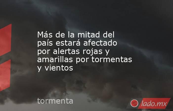 Más de la mitad del país estará afectado por alertas rojas y amarillas por tormentas y vientos. Noticias en tiempo real