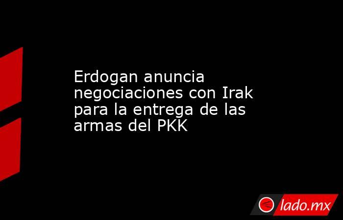Erdogan anuncia negociaciones con Irak para la entrega de las armas del PKK. Noticias en tiempo real