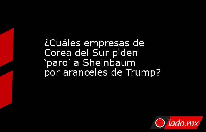 ¿Cuáles empresas de Corea del Sur piden ‘paro’ a Sheinbaum por aranceles de Trump? . Noticias en tiempo real