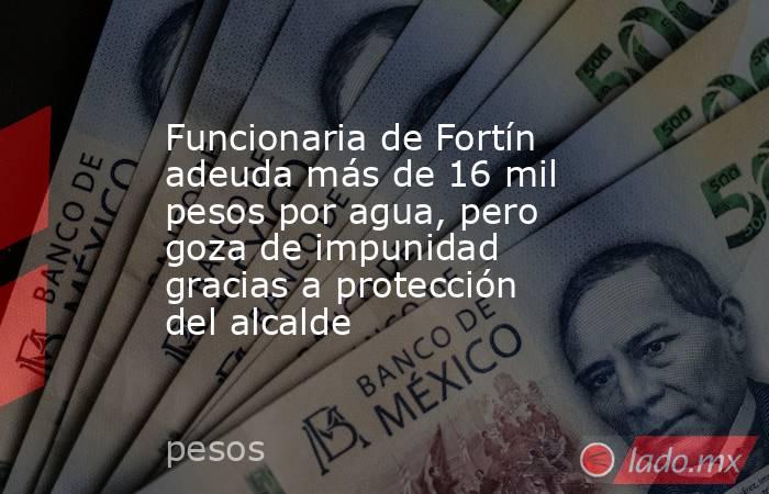 Funcionaria de Fortín adeuda más de 16 mil pesos por agua, pero goza de impunidad gracias a protección del alcalde. Noticias en tiempo real
