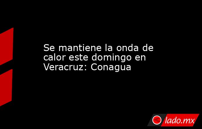 Se mantiene la onda de calor este domingo en Veracruz: Conagua. Noticias en tiempo real