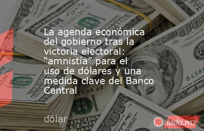 La agenda económica del gobierno tras la victoria electoral: “amnistía” para el uso de dólares y una medida clave del Banco Central. Noticias en tiempo real