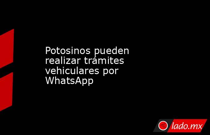 Potosinos pueden realizar trámites vehiculares por WhatsApp. Noticias en tiempo real
