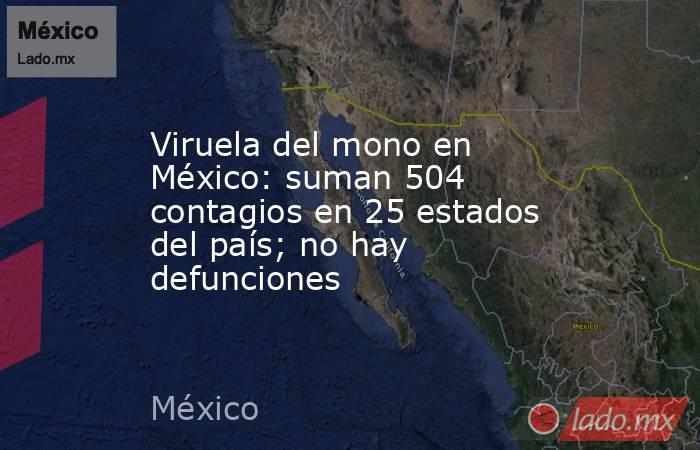 Viruela del mono en México: suman 504 contagios en 25 estados del país; no hay defunciones. Noticias en tiempo real