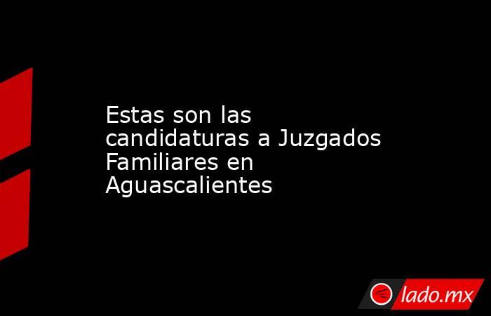 Estas son las candidaturas a Juzgados Familiares en Aguascalientes. Noticias en tiempo real