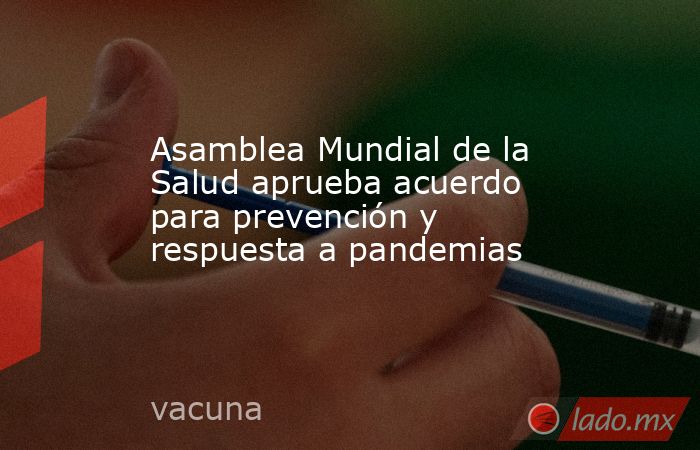 Asamblea Mundial de la Salud aprueba acuerdo para prevención y respuesta a pandemias. Noticias en tiempo real