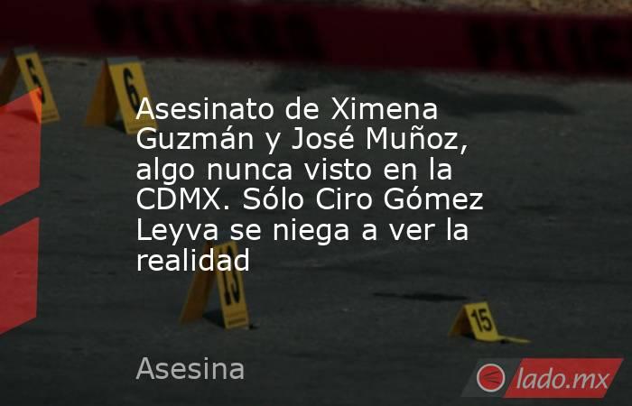 Asesinato de Ximena Guzmán y José Muñoz, algo nunca visto en la CDMX. Sólo Ciro Gómez Leyva se niega a ver la realidad. Noticias en tiempo real