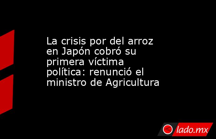 La crisis por del arroz en Japón cobró su primera víctima política: renunció el ministro de Agricultura. Noticias en tiempo real