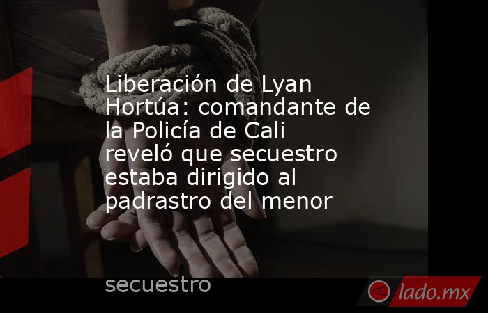 Liberación de Lyan Hortúa: comandante de la Policía de Cali reveló que secuestro estaba dirigido al padrastro del menor. Noticias en tiempo real