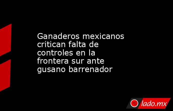 Ganaderos mexicanos critican falta de controles en la frontera sur ante gusano barrenador. Noticias en tiempo real