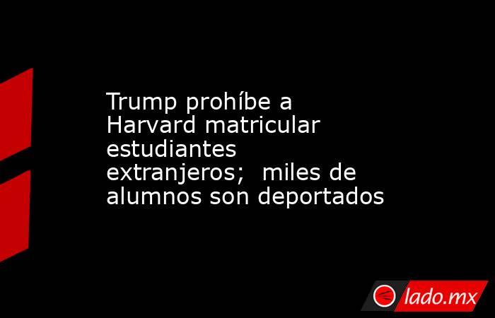 Trump prohíbe a Harvard matricular estudiantes extranjeros;  miles de alumnos son deportados. Noticias en tiempo real