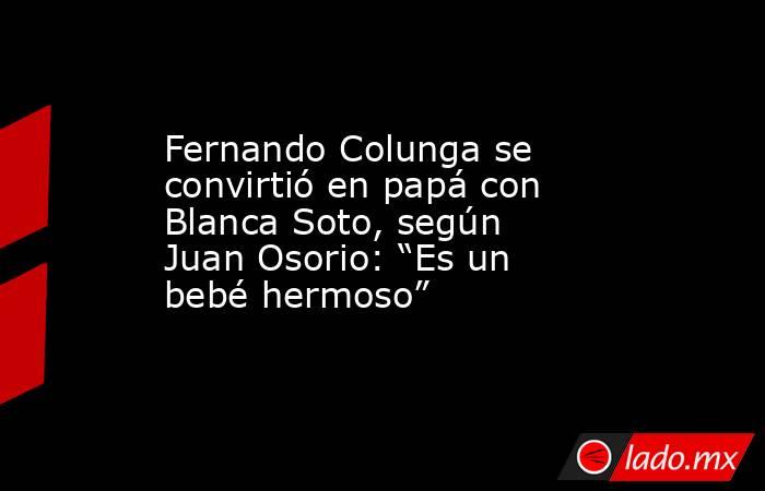 Fernando Colunga se convirtió en papá con Blanca Soto, según Juan Osorio: “Es un bebé hermoso”. Noticias en tiempo real