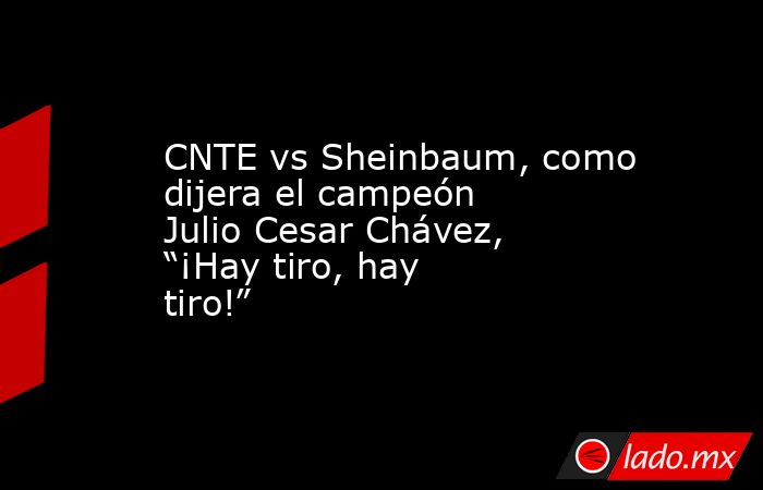 CNTE vs Sheinbaum, como dijera el campeón Julio Cesar Chávez, “¡Hay tiro, hay tiro!”. Noticias en tiempo real