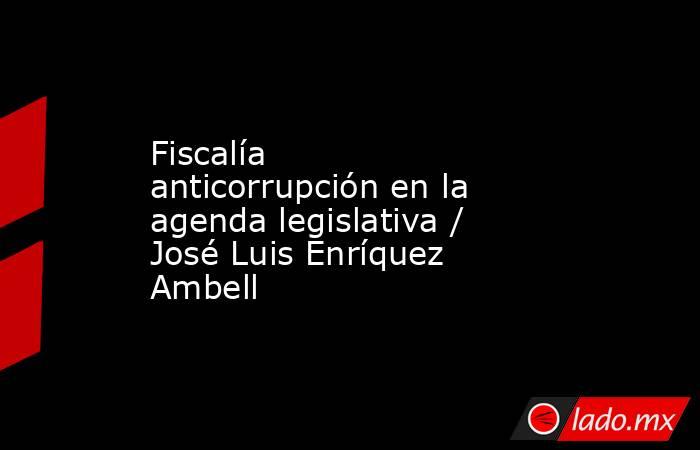 Fiscalía anticorrupción en la agenda legislativa / José Luis Enríquez Ambell. Noticias en tiempo real
