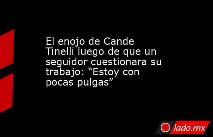 El enojo de Cande Tinelli luego de que un seguidor cuestionara su trabajo: “Estoy con pocas pulgas”. Noticias en tiempo real