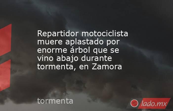 Repartidor motociclista muere aplastado por enorme árbol que se vino abajo durante tormenta, en Zamora. Noticias en tiempo real