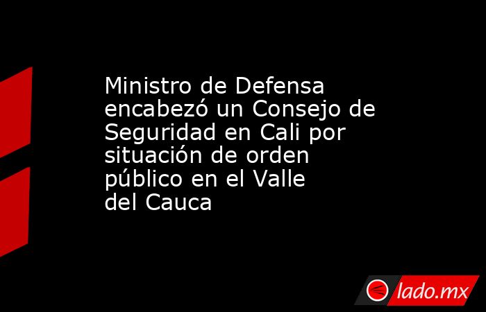 Ministro de Defensa encabezó un Consejo de Seguridad en Cali por situación de orden público en el Valle del Cauca    . Noticias en tiempo real