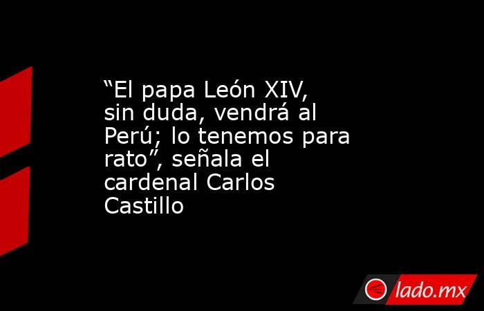 “El papa León XIV, sin duda, vendrá al Perú; lo tenemos para rato”, señala el cardenal Carlos Castillo  . Noticias en tiempo real