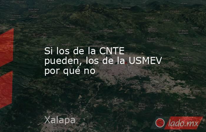 Si los de la CNTE pueden, los de la USMEV por qué no. Noticias en tiempo real