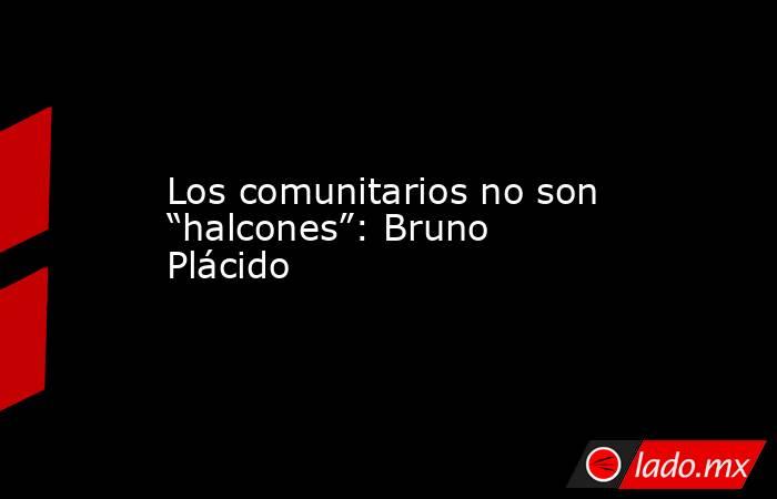 Los comunitarios no son “halcones”: Bruno Plácido. Noticias en tiempo real