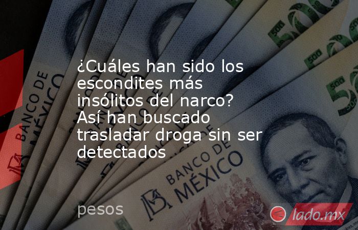 ¿Cuáles han sido los escondites más insólitos del narco? Así han buscado trasladar droga sin ser detectados. Noticias en tiempo real