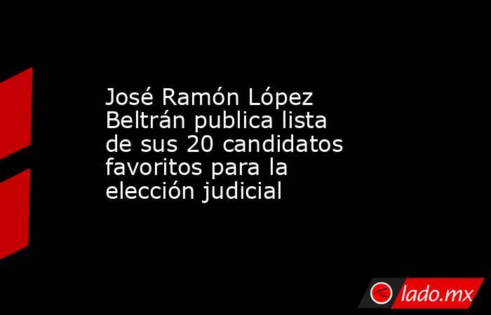 José Ramón López Beltrán publica lista de sus 20 candidatos favoritos para la elección judicial. Noticias en tiempo real