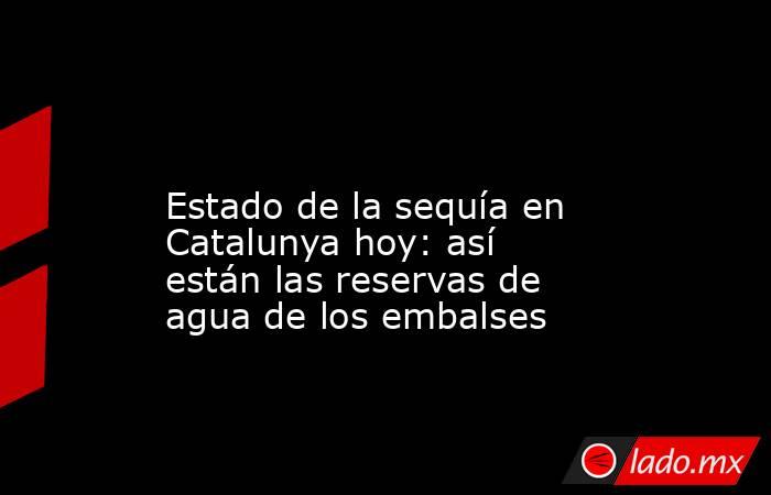                                                                                                                   Estado de la sequía en Catalunya hoy: así están las reservas de agua de los embalses                                                         . Noticias en tiempo real