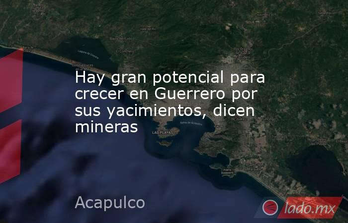 Hay gran potencial para crecer en Guerrero por sus yacimientos, dicen mineras. Noticias en tiempo real