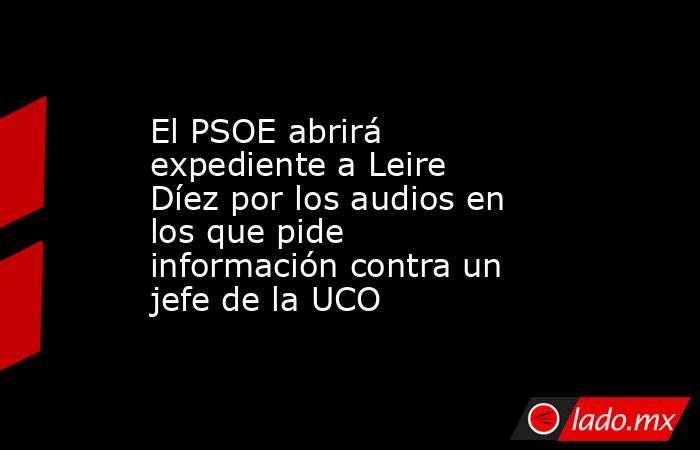 El PSOE abrirá expediente a Leire Díez por los audios en los que pide información contra un jefe de la UCO. Noticias en tiempo real