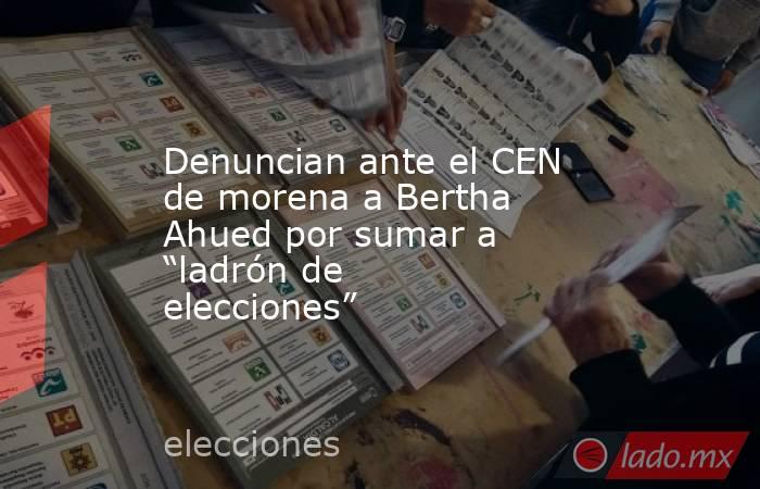 Denuncian ante el CEN de morena a Bertha Ahued por sumar a “ladrón de elecciones”. Noticias en tiempo real