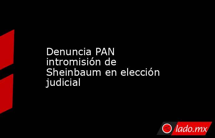 Denuncia PAN intromisión de Sheinbaum en elección judicial. Noticias en tiempo real