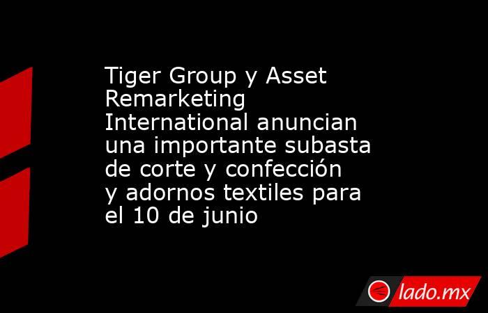 Tiger Group y Asset Remarketing International anuncian una importante subasta de corte y confección y adornos textiles para el 10 de junio. Noticias en tiempo real