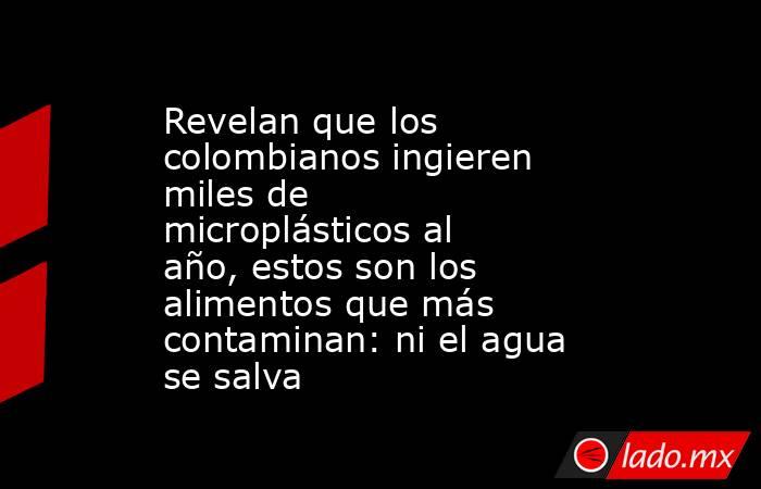 Revelan que los colombianos ingieren miles de microplásticos al año, estos son los alimentos que más contaminan: ni el agua se salva . Noticias en tiempo real