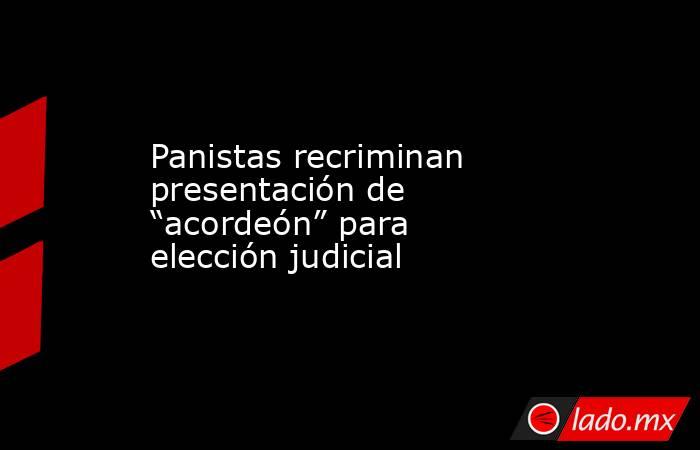 Panistas recriminan presentación de “acordeón” para elección judicial. Noticias en tiempo real