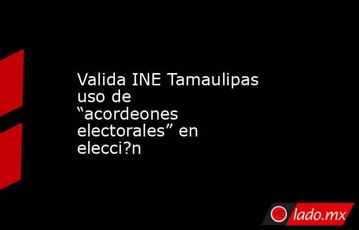 Valida INE Tamaulipas uso de “acordeones electorales” en elecci?n. Noticias en tiempo real