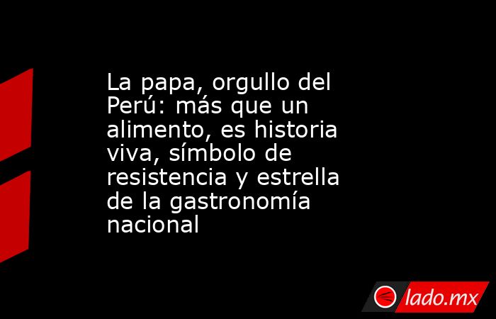 La papa, orgullo del Perú: más que un alimento, es historia viva, símbolo de resistencia y estrella de la gastronomía nacional. Noticias en tiempo real